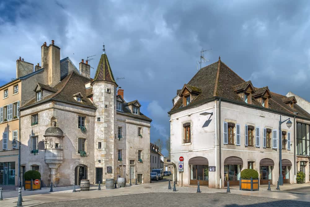 Old buildings in the city of Beaune in Burgundy, France.
