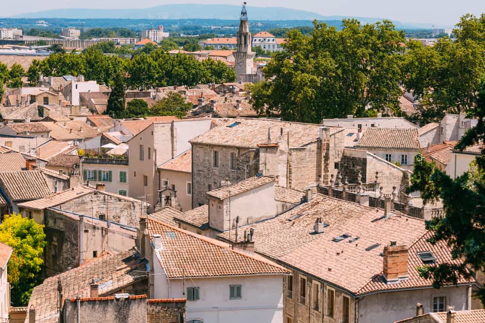 Aerial view of Avignon in Provence, France.