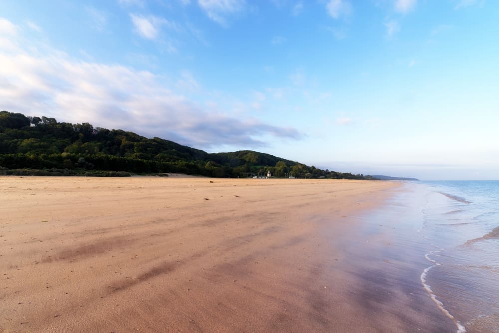 Nice sandy beach in Honfleur in Normandy, France.