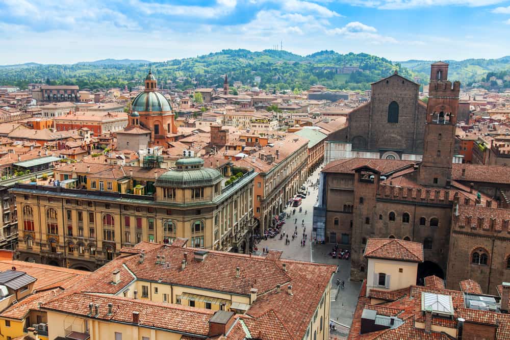 Aerial foto of Bologna, Italy.