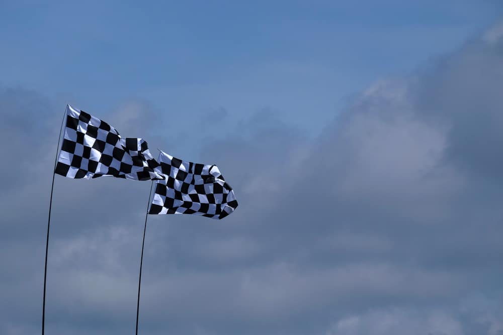 Checkered flag at Le Mans in France.