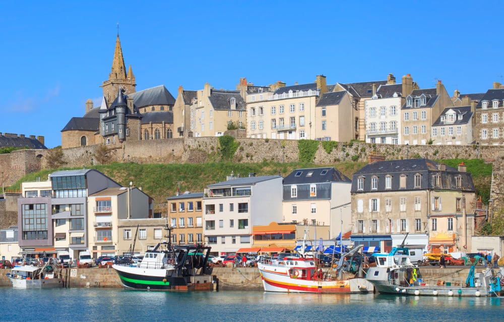 Fishing boats in the port of Granville, France.