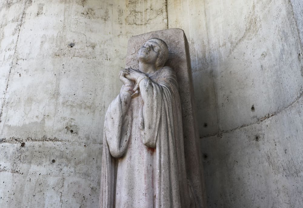 A Jeanne d'Arc statue in Rouen in Normandy, France.