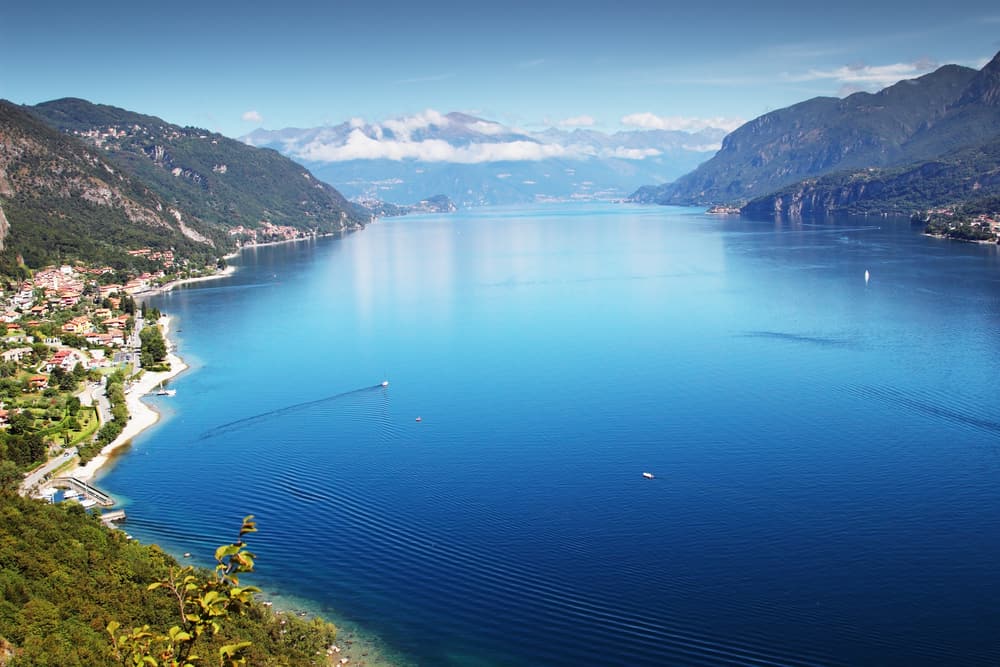 View above the great Lake Como in Italy.