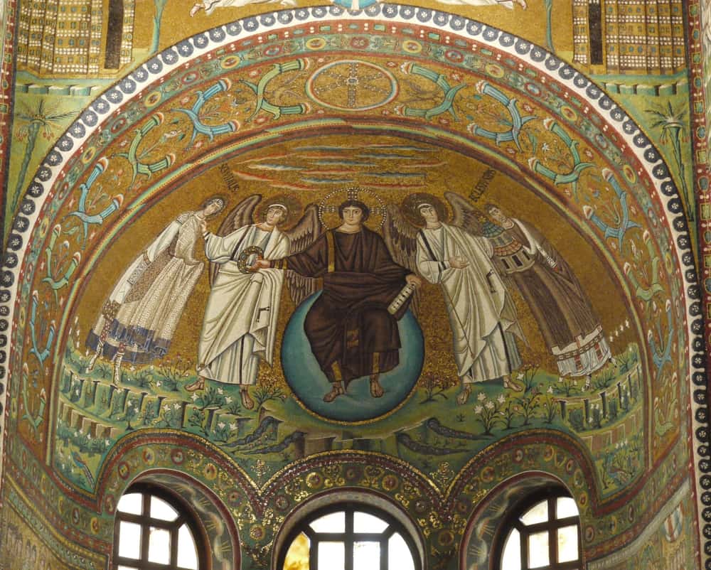 Beautiful mosaics on the Basilica of San Vitale in Ravenna, Italy.