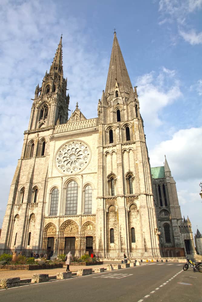 Outside view of  Notre Dame de Chartres Cathedral in France.