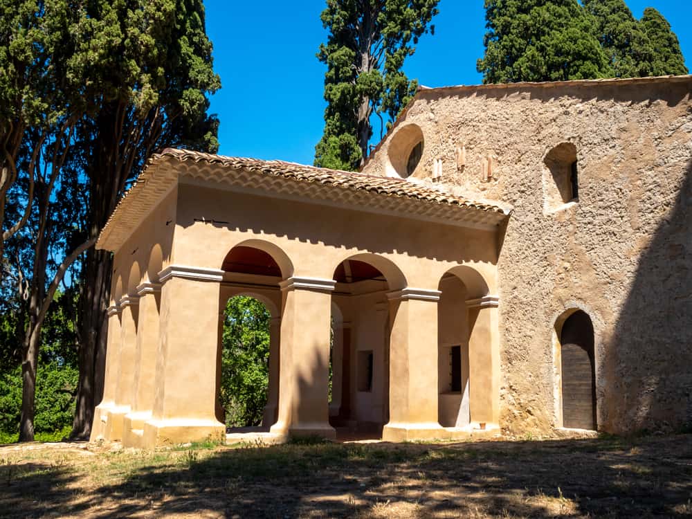 Outside view of Notre-Dame-de-Vie in Mougins, France.