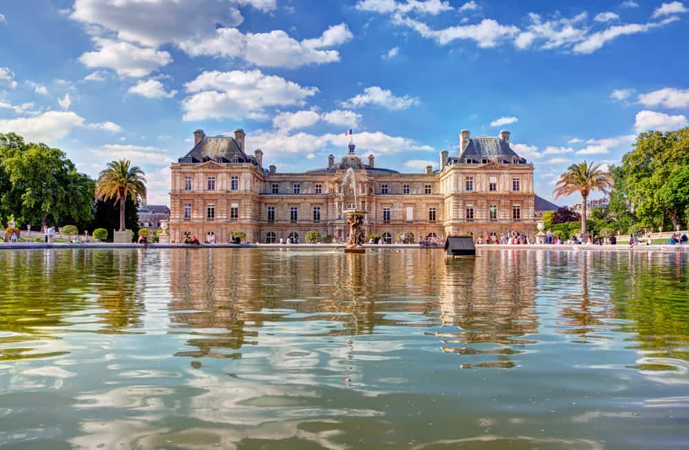 Outside view of Palais du Luxembourg in Paris, France.