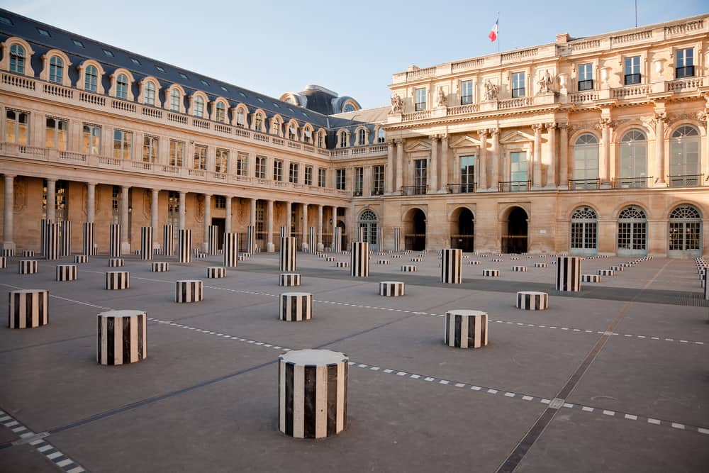 Outside view of the Palais Royal in the Opera Quarter in Paris, France.
