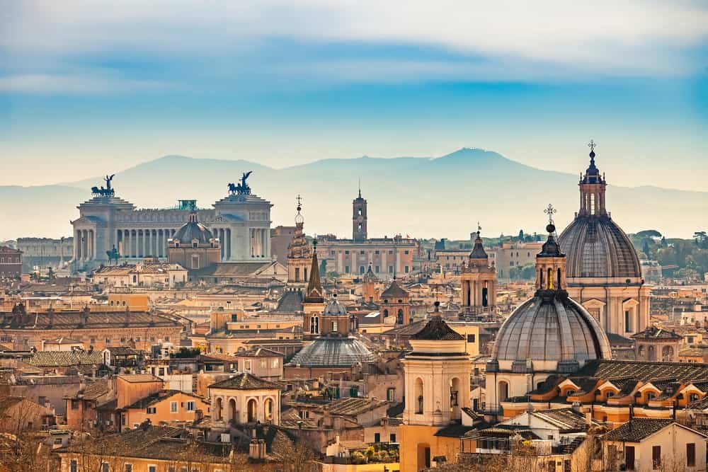 Panorama over Rome (Italy) from Castel Sant'Angelo.