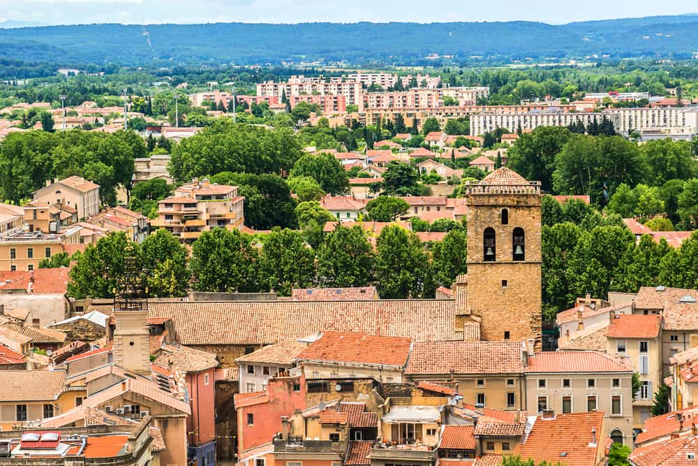 Panoramic aerial view of Orange in Provence.