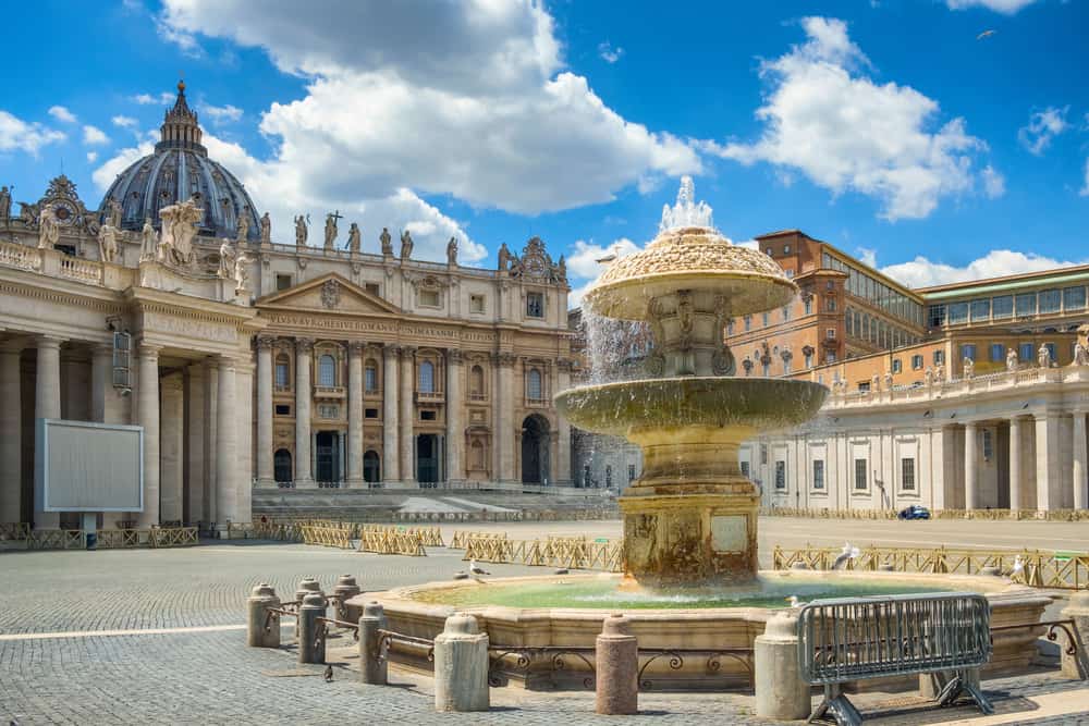 St. Peter square in the Vatican city in Italy.