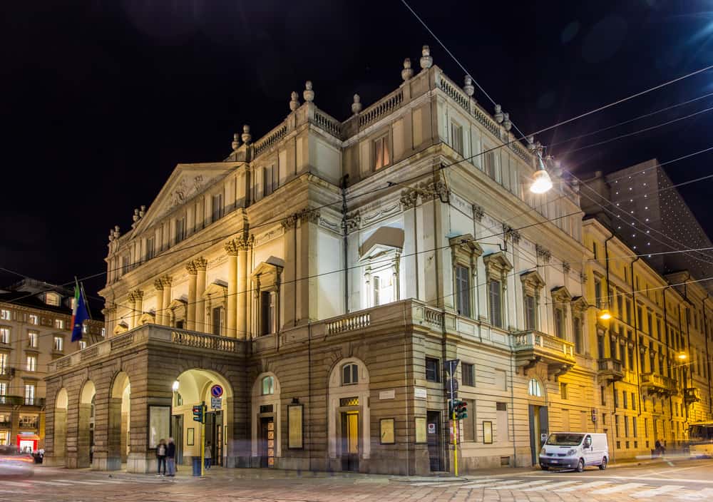 An impressive building in Milan housing the Teatro alla Scala.