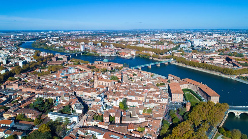 An aerial view of Toulouse in France.