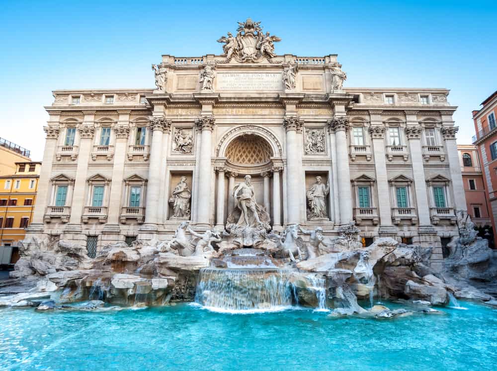 The Trevi Fountain in Rome, Italy.