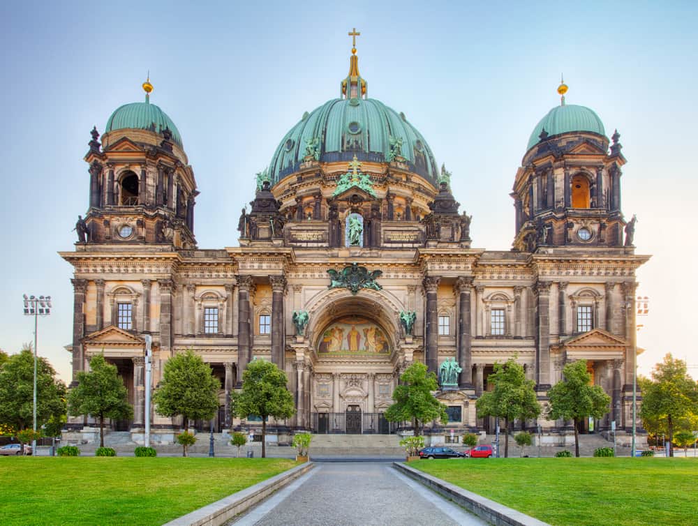 Outside view of the majestic Berliner Dom on a bright day in Berlin, Germany.