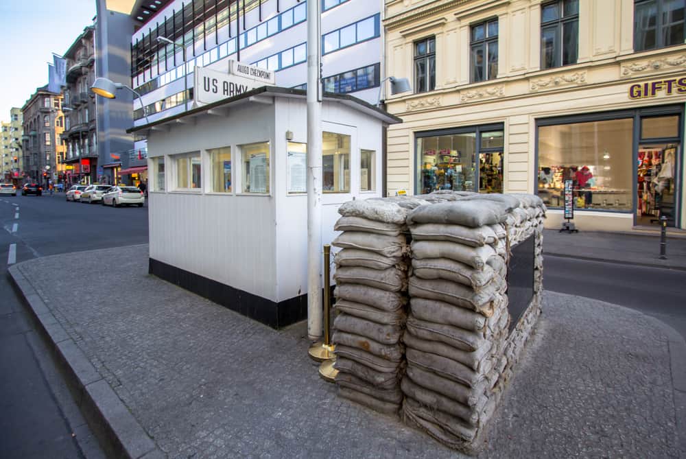 Checkpoint Charlie - The former Berlin Wall crossing point between East and West Berlin.