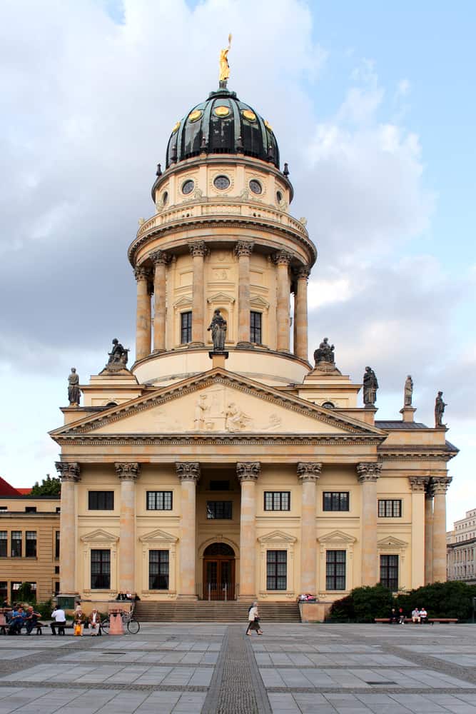 Outside view of the Französischer Dom (French Cathedral) in Berlin, Germany. A famous landmark in Gendarmenmarkt.
