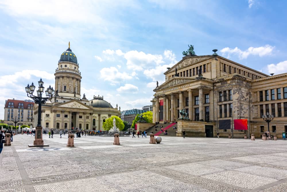 Gendarmenmarkt square in Berlin with the Konzerthaus and the Deutscher Dom.