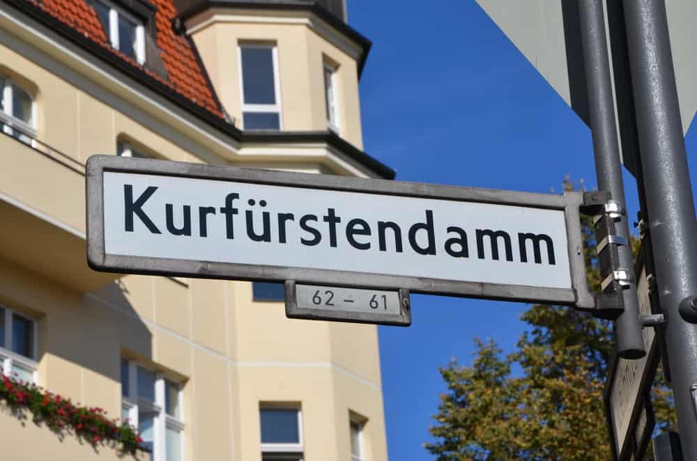 Street sign saying: Kurfürstendamm