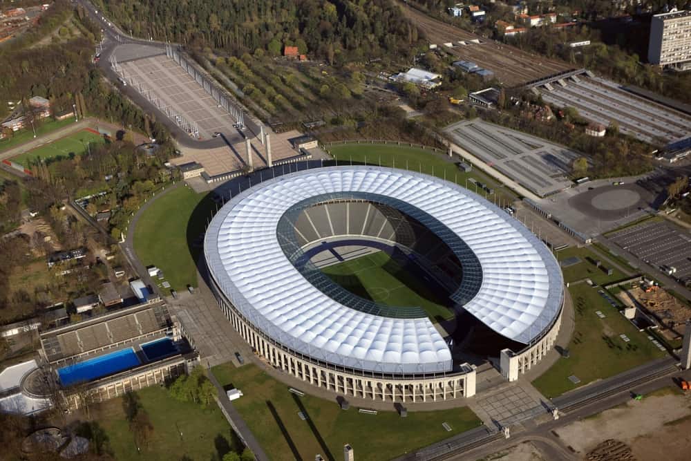 Aerial view of Olympic Stadium in Berlin.