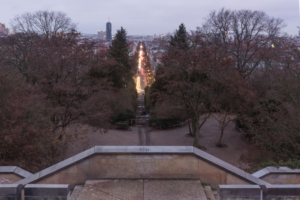 Stunning view over Berlin from the hills at Viktoriapark.