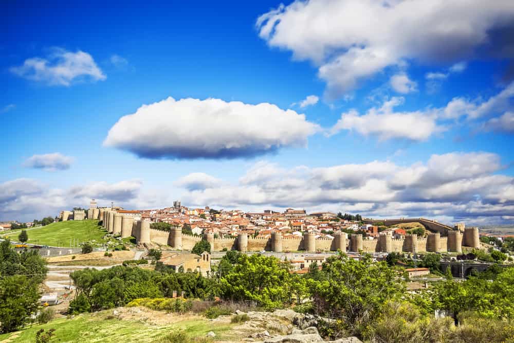 Panoramic view of Ávila in Spain.