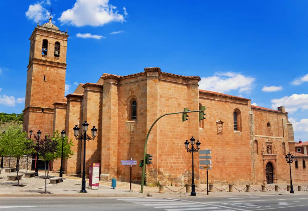 Outside view of Cathedral San Pedro in Soria, Spain.