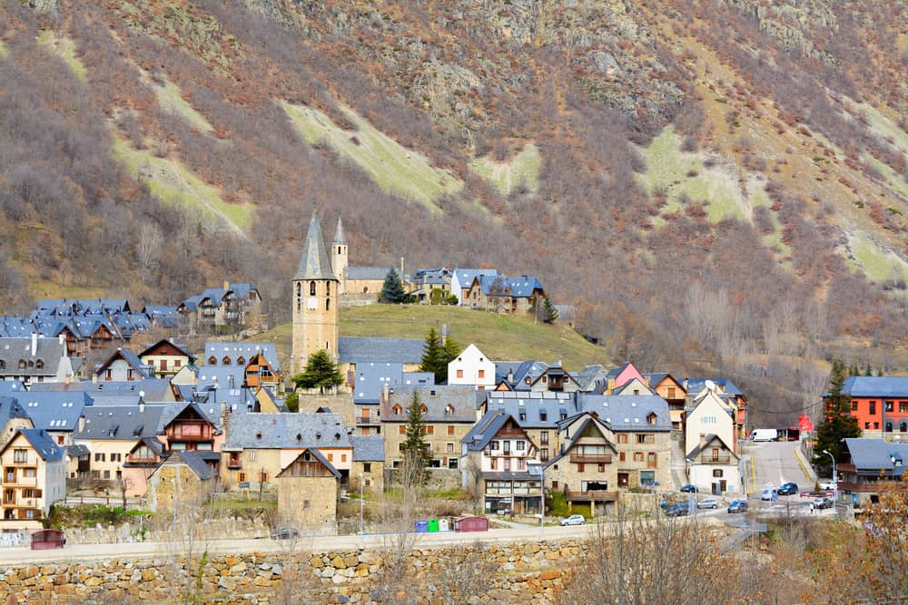 Panoramic view of Vielha in Val d'Aran in Spain.