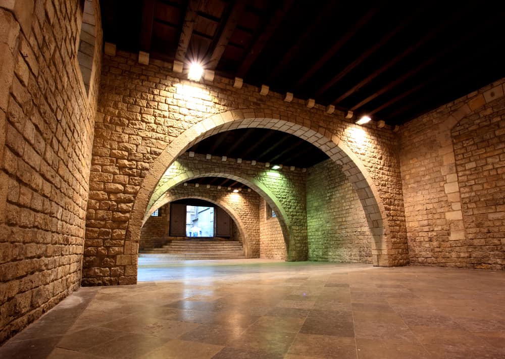 Inside view of the beautiful Picasso Museum in Barcelona in Spain.